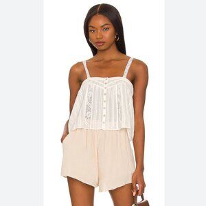 LoveShackFancy Maitri Tank in White (Small)
